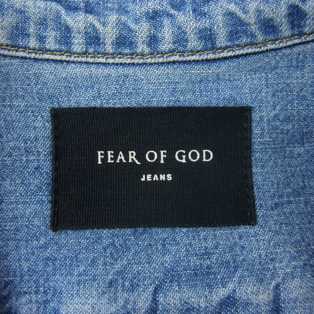 FEAR OF GOD フィアオブゴッド 5C17D fifth collection 5th コレクション デニム シャツ インディゴブルー系 M【中古】
