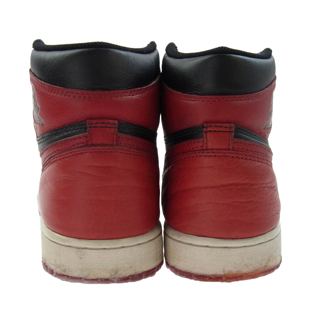 NIKE ナイキ 555088-001 フェイクバスターズ鑑定済 Air Jordan 1 Retro High OG Bred Banned (2016) エアジョーダン 1 レトロ ハイ OG ブレッド バンド スニーカー ブラック系 レッド系 27.5cm【中古】