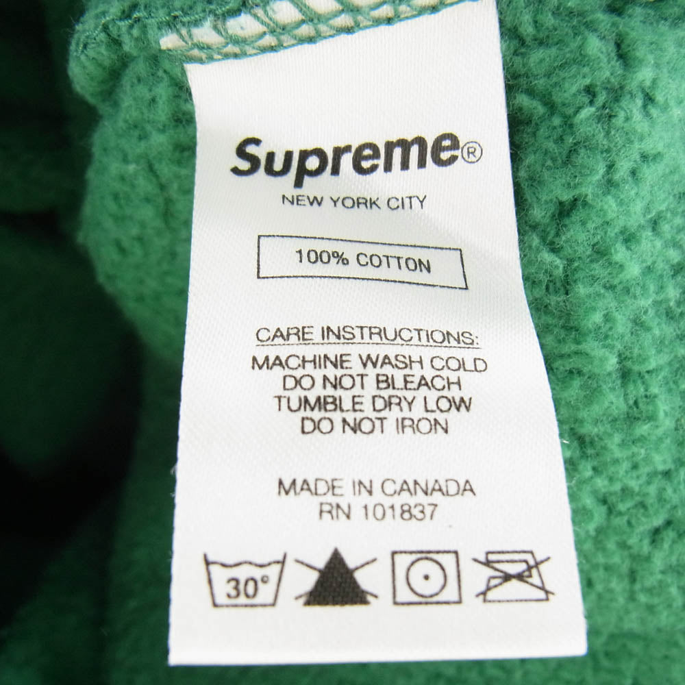 Supreme シュプリーム 21SS Don't Care Hooded Sweatshirt プルオーバー フーデッド スウェット シャツ パーカー グリーン系 S【中古】