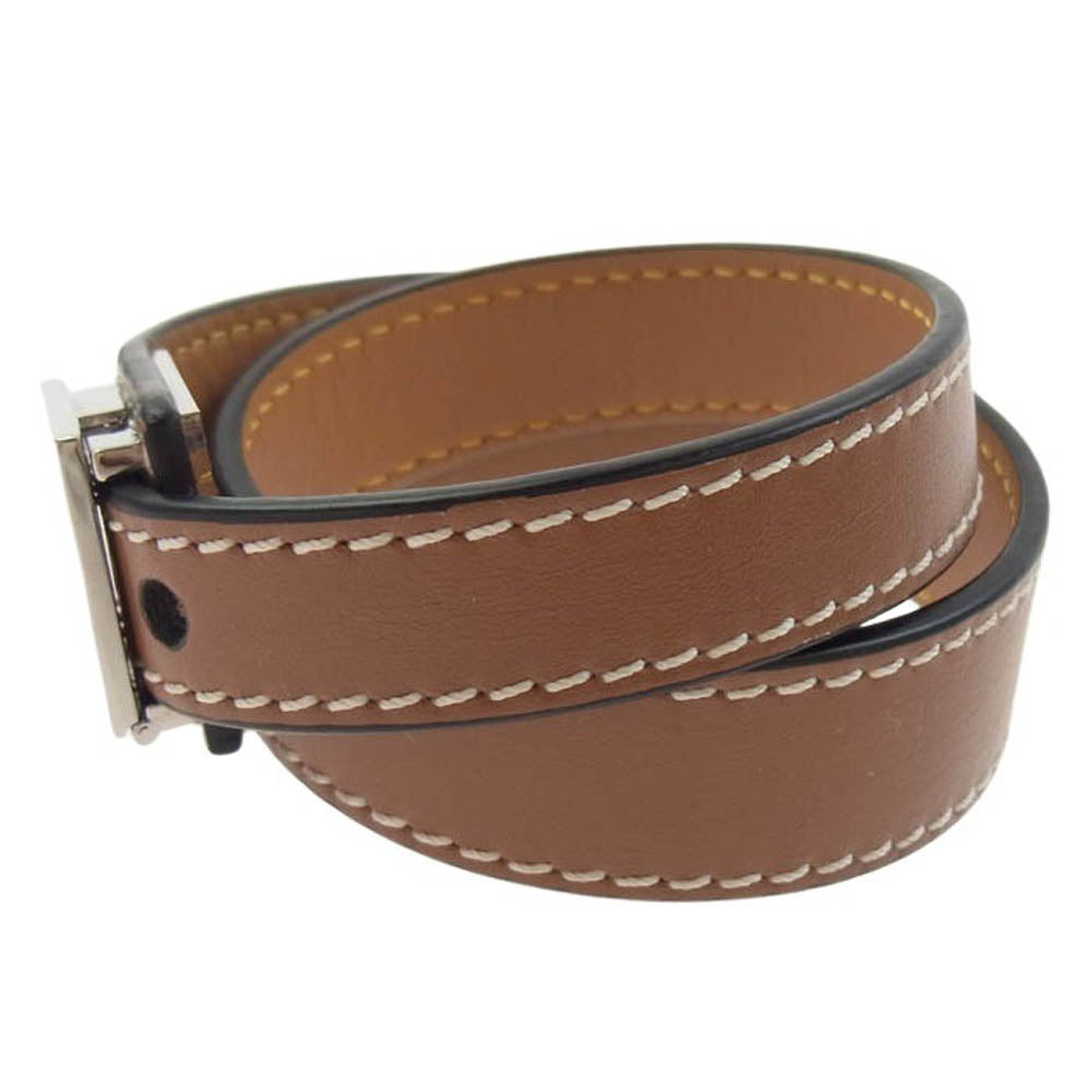 LOEWE ロエベ ダブル レザー ブレスレット ブラウン系【中古】