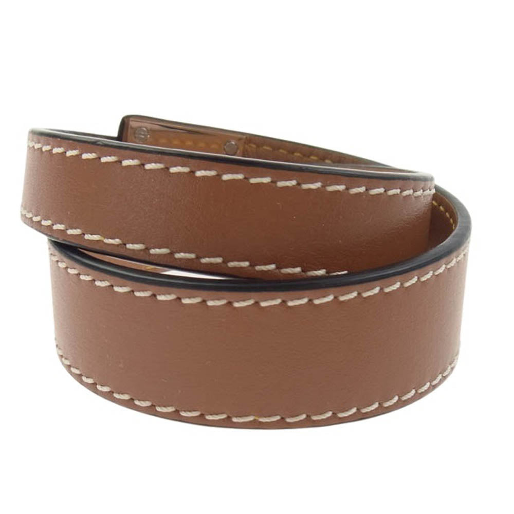 LOEWE ロエベ ダブル レザー ブレスレット ブラウン系【中古】