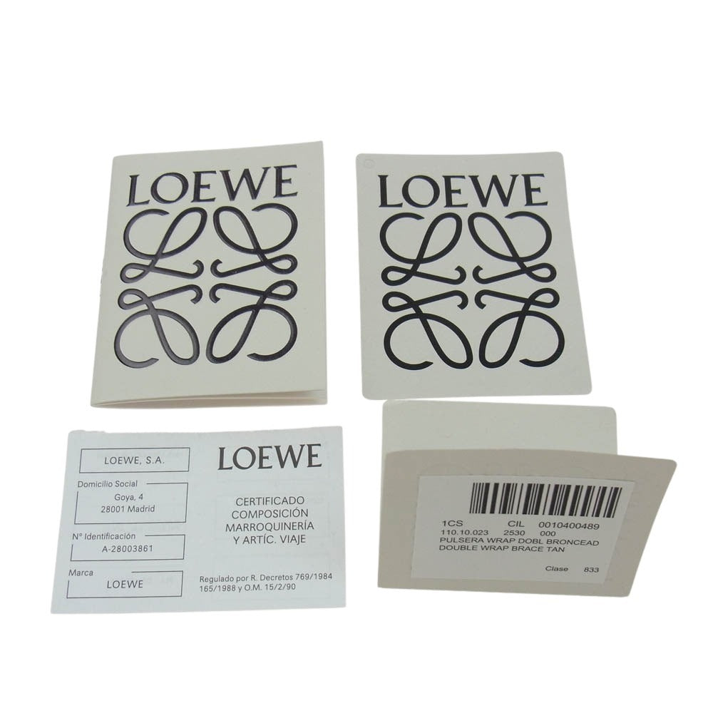 LOEWE ロエベ ダブル レザー ブレスレット ブラウン系【中古】