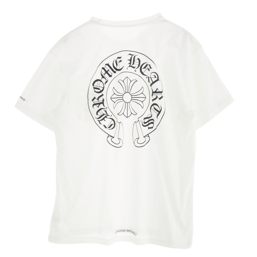 CHROME HEARTS クロムハーツ（原本無） Horseshoe S/S Tee ホースシュー バック プリント 半袖 Tシャツ ホワイト系 XL【中古】