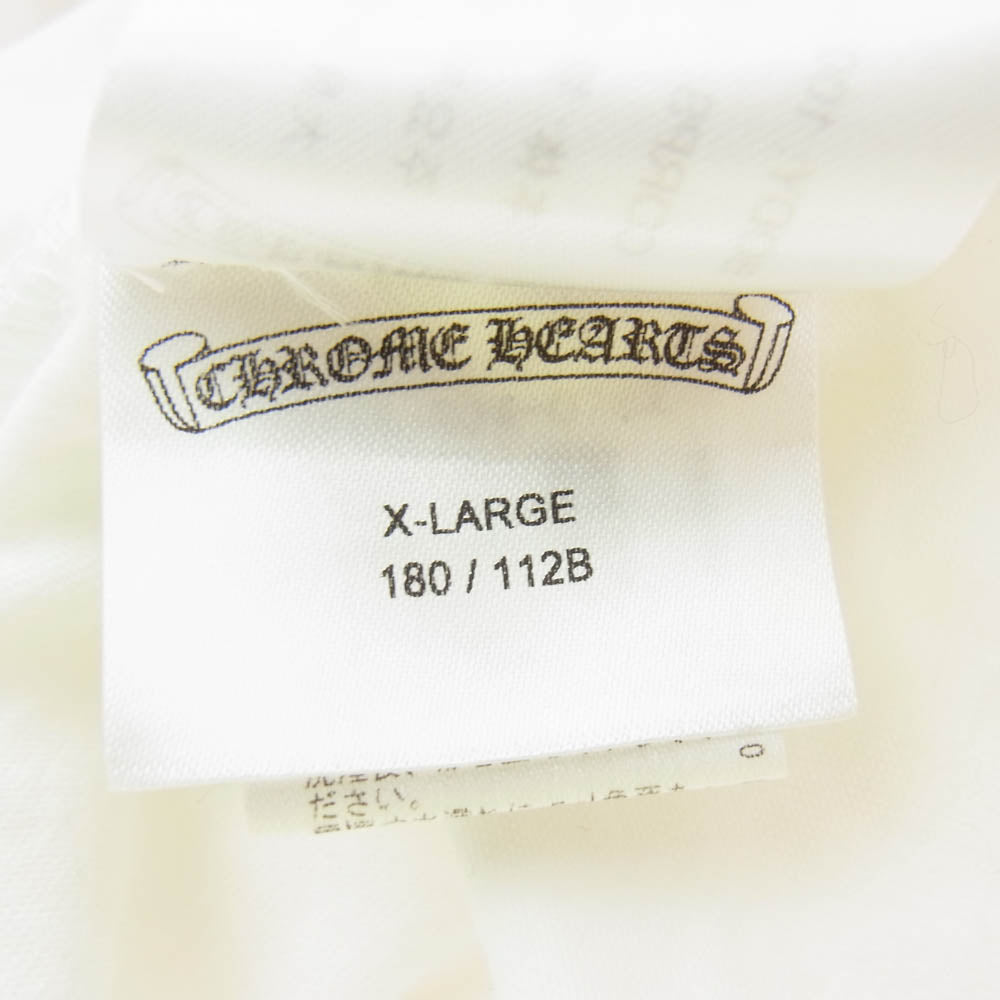 CHROME HEARTS クロムハーツ（原本無） Back Cross Neck Logo Tee バック クロス ネック ロゴ 半袖 Tシャツ ホワイト系 XL【中古】