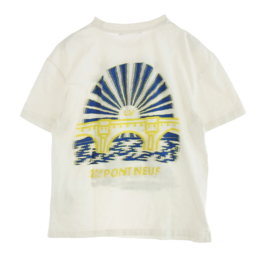 LOUIS VUITTON ルイ・ヴィトン 24SS インターシャグラフィック コットン Tシャツ 全刺繍 半袖 TEE ホワイト系 S【中古】