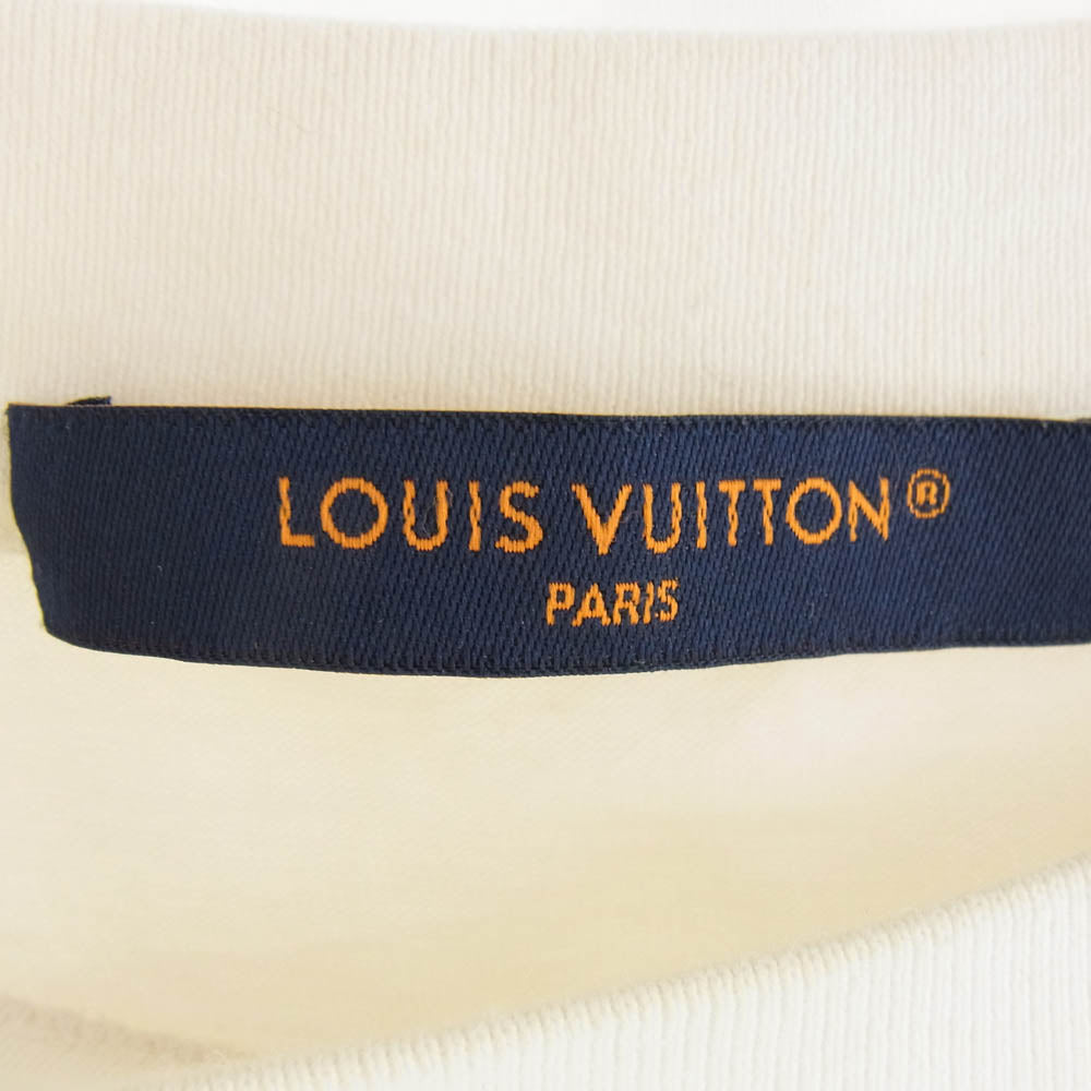 LOUIS VUITTON ルイ・ヴィトン 24SS インターシャグラフィック コットン Tシャツ 全刺繍 半袖 TEE ホワイト系 S【中古】