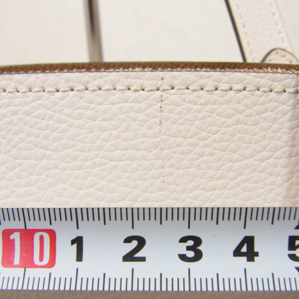 COACH コーチ C4078 テイタム キャリーオール 2way ショルダー バッグ ホワイト系【中古】