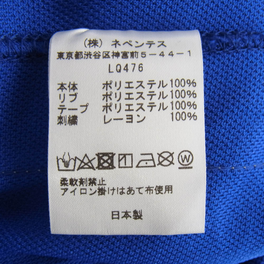 Needles ニードルス LQ476 ロゴ 刺繍 袖ライン クルーネック スウェット トレーナー ブルー系 S【美品】【中古】