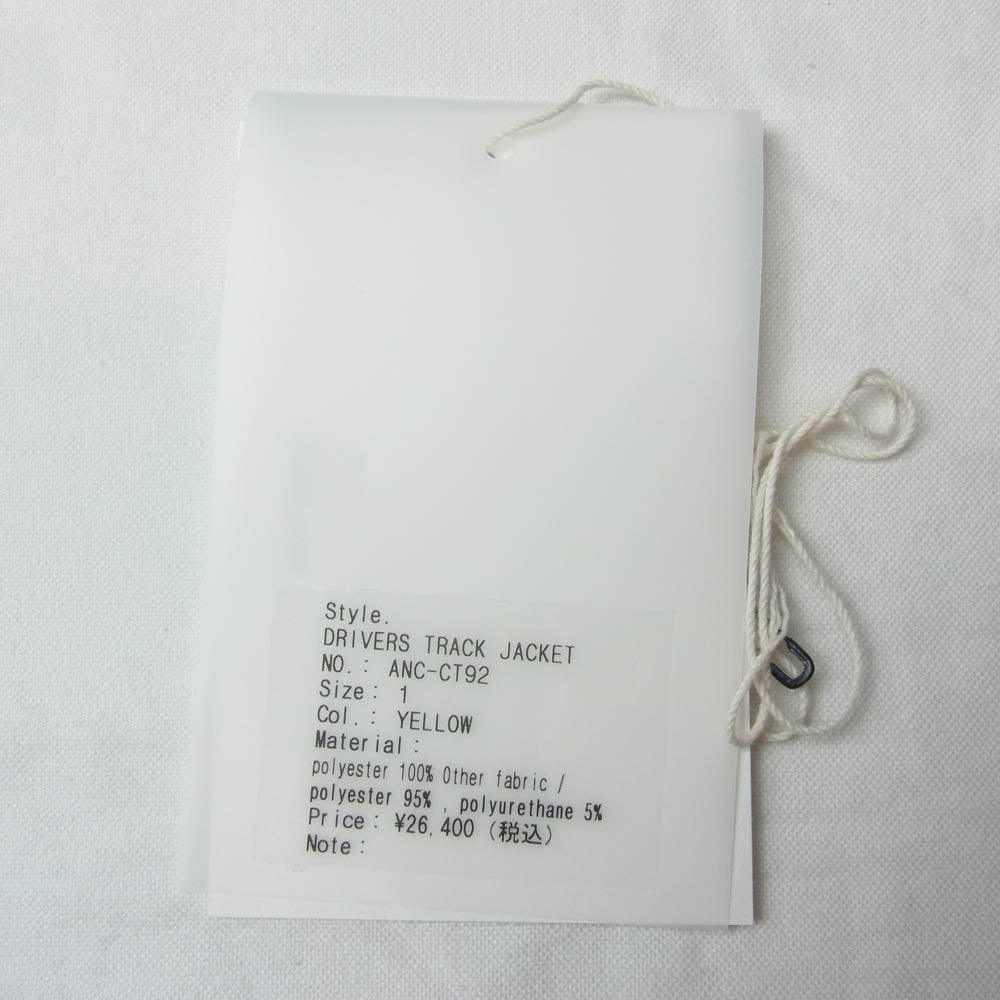ANCELLM アンセルム ANC-CT92 DRIVERS TRACK JACKET ドライバーズ トラック ジャケット ジャージ トップ イエロー系 1【極上美品】【中古】
