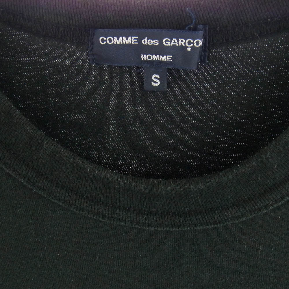 COMME des GARCONS HOMME コムデギャルソンオム HI-T024 AD2021 綿度詰天竺 レイヤード ビッグ 半袖 Tシャツ ブラック系 S【中古】
