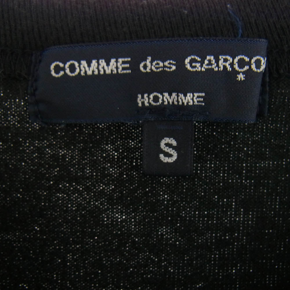 COMME des GARCONS HOMME コムデギャルソンオム HI-T024 AD2021 綿度詰天竺 レイヤード ビッグ 半袖 Tシャツ ブラック系 S【中古】