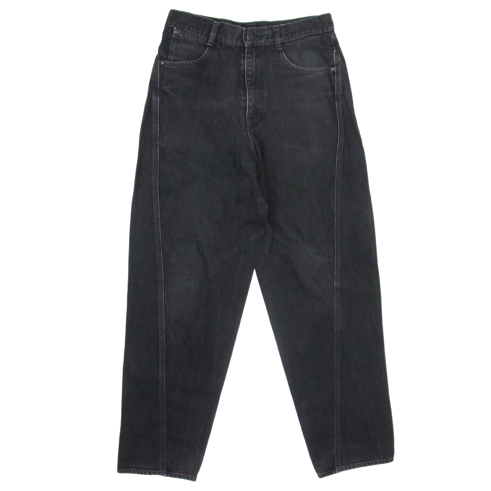 LAD MUSICIAN ラッドミュージシャン 2122-514 TAPERED WIDE PANTS テーパード ワイド ブラック デニム パンツ ブラック系 44【中古】