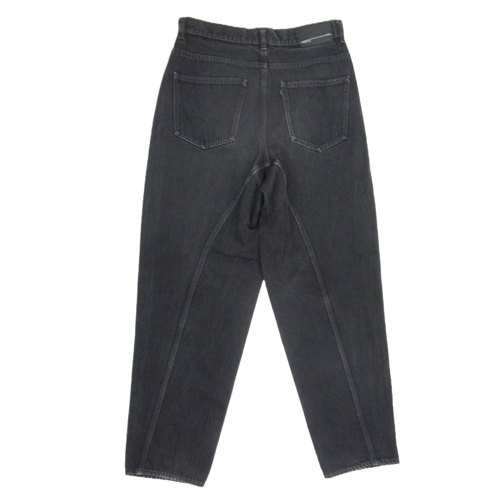 LAD MUSICIAN ラッドミュージシャン 2122-514 TAPERED WIDE PANTS テーパード ワイド ブラック デニム パンツ ブラック系 44【中古】