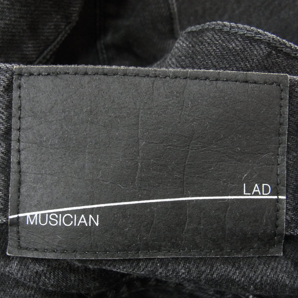 LAD MUSICIAN ラッドミュージシャン 2122-514 TAPERED WIDE PANTS テーパード ワイド ブラック デニム パンツ ブラック系 44【中古】