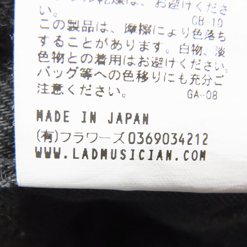 LAD MUSICIAN ラッドミュージシャン 2122-514 TAPERED WIDE PANTS テーパード ワイド ブラック デニム パンツ ブラック系 44【中古】