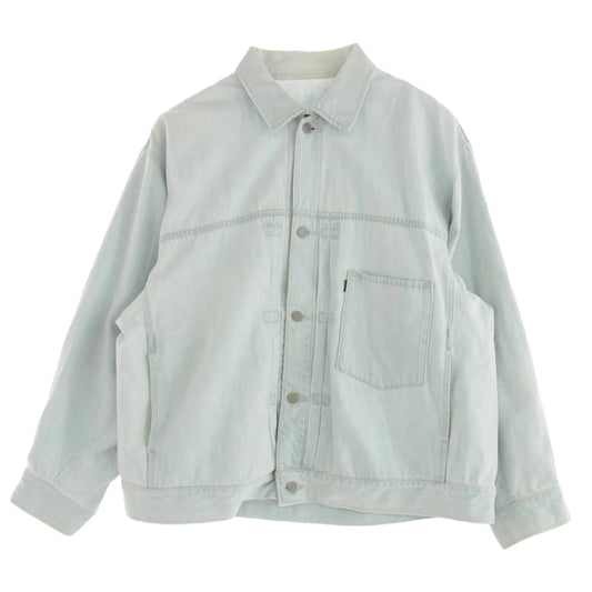 LAD MUSICIAN ラッドミュージシャン 2222-357 12oz Flat Denim Blouson デニム ブルゾン ライトブルー系 42【中古】