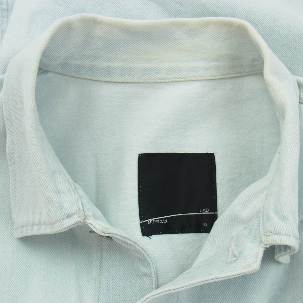 LAD MUSICIAN ラッドミュージシャン 2222-357 12oz Flat Denim Blouson デニム ブルゾン ライトブルー系 42【中古】
