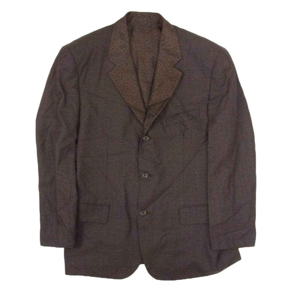 COMME des GARCONS HOMME PLUS コムデギャルソンオムプリュス AD1991 PJ-05016S 90's アーカイブ ヴィンテージプリュス ペイズリー柄 リバーシブル 3B テーラード ジャケット ブラウン系 S【中古】