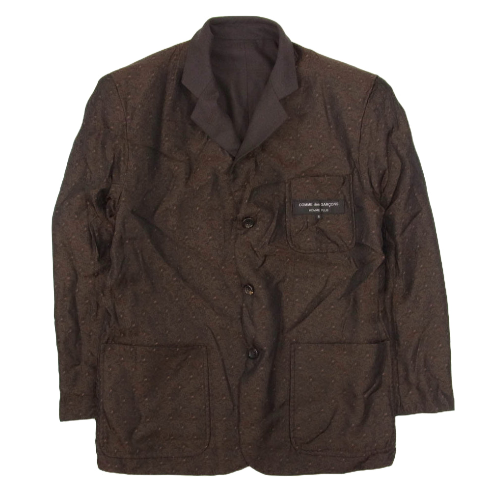 COMME des GARCONS HOMME PLUS コムデギャルソンオムプリュス AD1991 PJ-05016S 90's アーカイブ ヴィンテージプリュス ペイズリー柄 リバーシブル 3B テーラード ジャケット ブラウン系 S【中古】