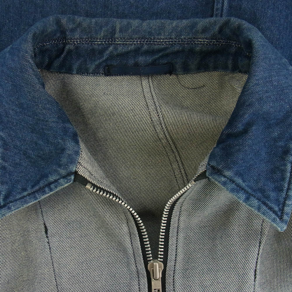 COMME des GARCONS HOMME PLUS コムデギャルソンオムプリュス AD1991 PJ-110560 PP-11026M 90s ヴィンテージプリュス 切替デニム クレイジーパターン フルジップ デニムジャケット デニムパンツ ジーンズ セットアップ インディゴブルー系 M【中古】