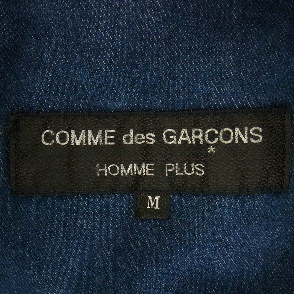 COMME des GARCONS HOMME PLUS コムデギャルソンオムプリュス AD1991 PJ-110560 PP-11026M 90s ヴィンテージプリュス 切替デニム クレイジーパターン フルジップ デニムジャケット デニムパンツ ジーンズ セットアップ インディゴブルー系 M【中古】