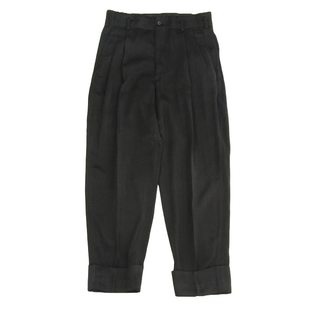 COMME des GARCONS HOMME PLUS コムデギャルソンオムプリュス AD1990 PJ-05006S 90's アーカイブ ヴィンテージプリュス ラペル素材切替 ストライプ セットアップ ダブルテーラード ジャケット テーパード パンツ ブラック系 S【中古】