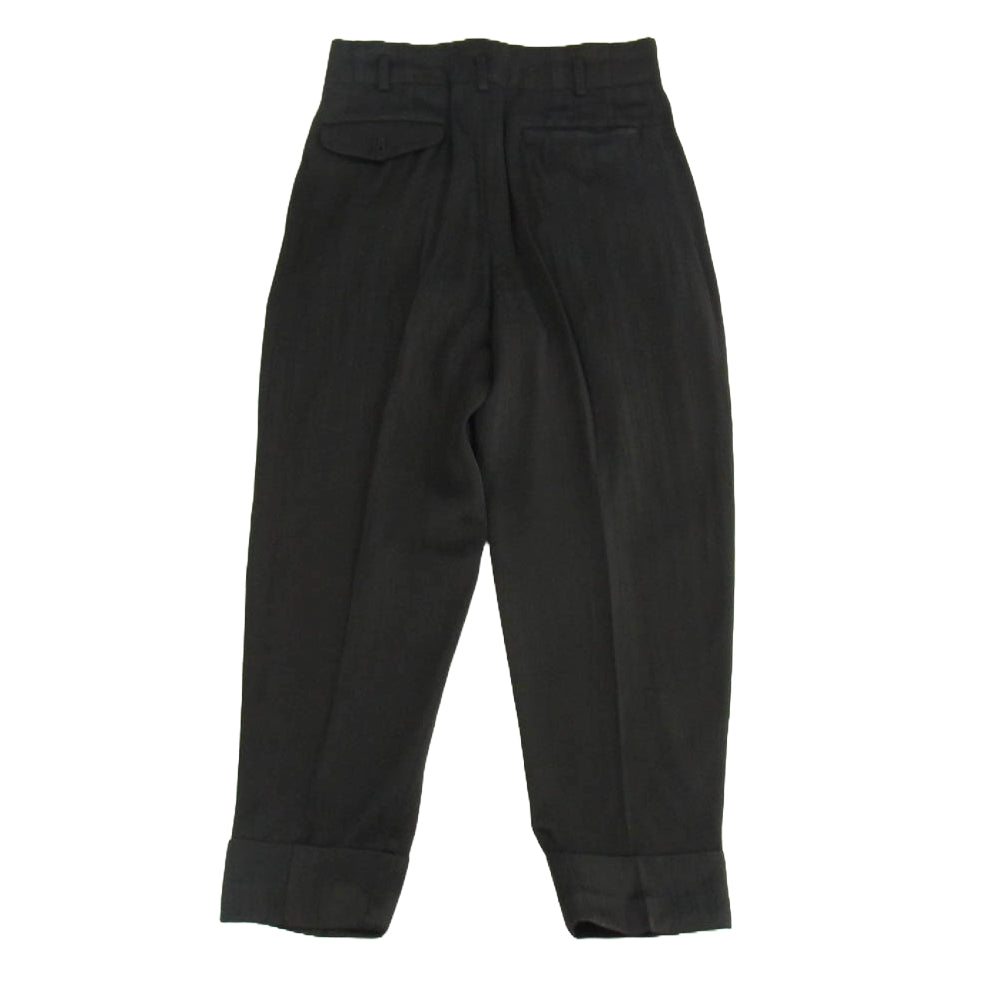 COMME des GARCONS HOMME PLUS コムデギャルソンオムプリュス AD1990 PJ-05006S 90's アーカイブ ヴィンテージプリュス ラペル素材切替 ストライプ セットアップ ダブルテーラード ジャケット テーパード パンツ ブラック系 S【中古】