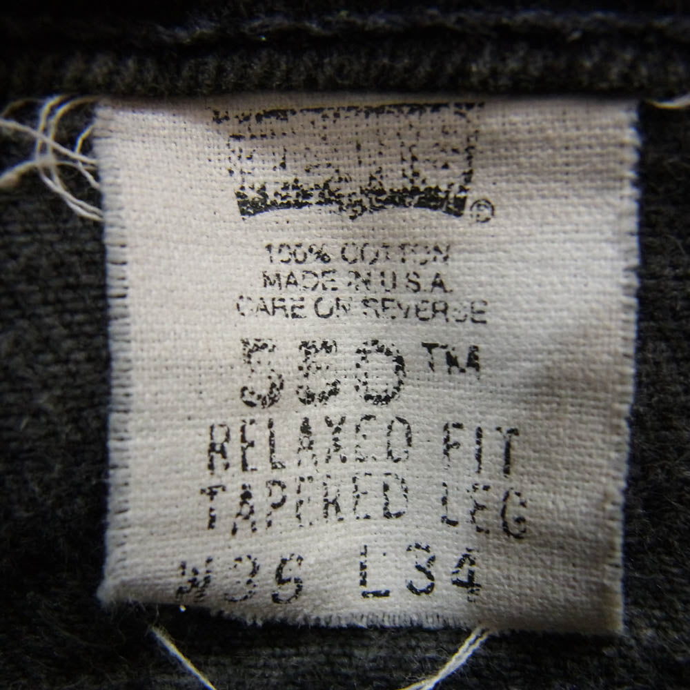 Levi's リーバイス USA製 550 裏刻印585 オレンジタブ ブラック デニム パンツ ブラック系 36【中古】