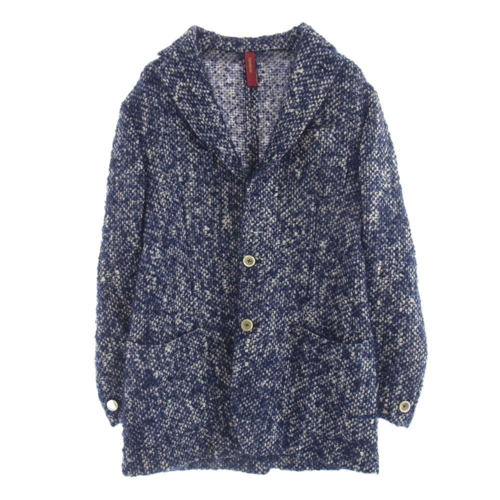 エルネスト CV251311 イタリア製 ブークレメランジ テーラード ジャケット ネイビー系 46【中古】