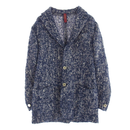 エルネスト CV251311 イタリア製 ブークレメランジ テーラード ジャケット ネイビー系 46【中古】