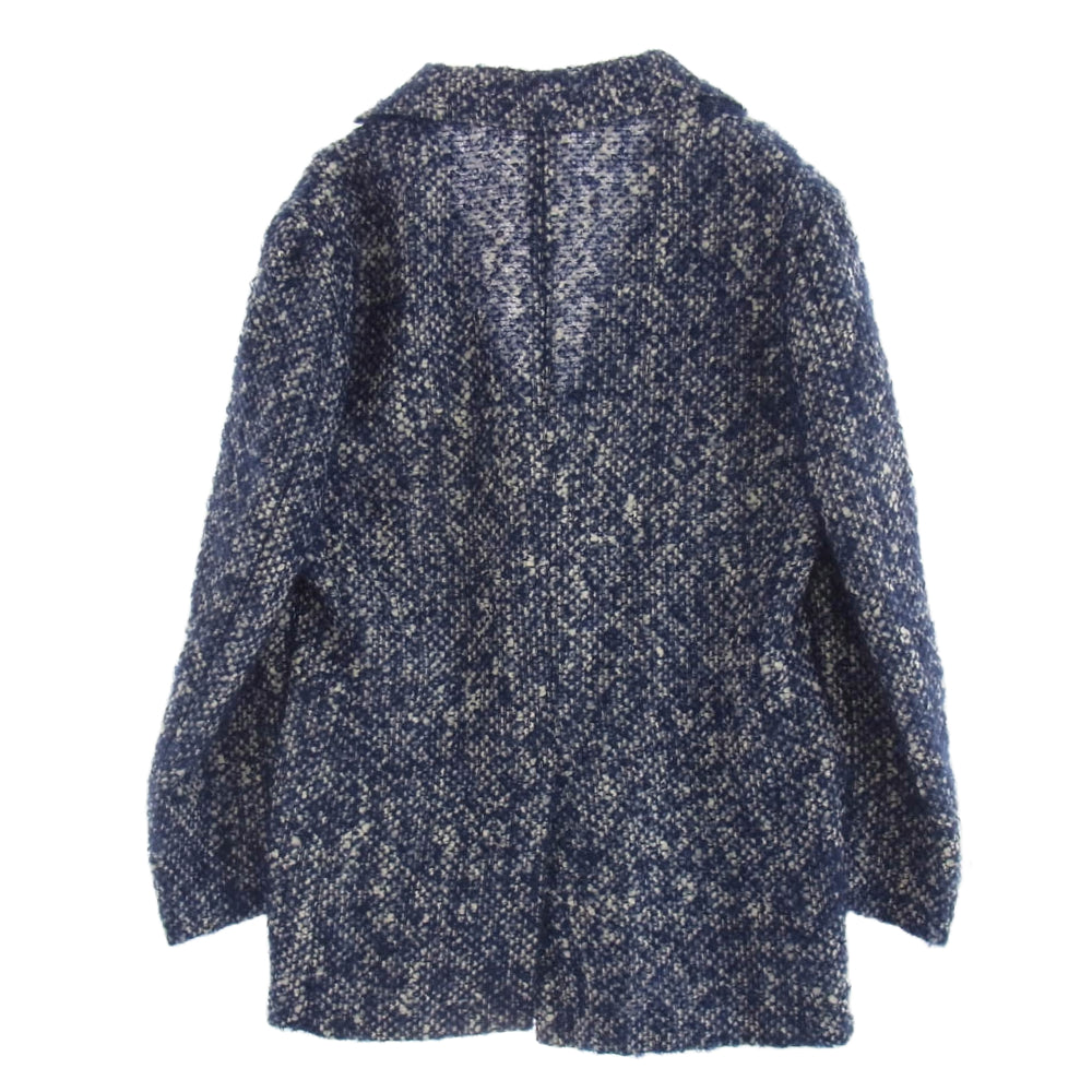 エルネスト CV251311 イタリア製 ブークレメランジ テーラード ジャケット ネイビー系 46【中古】