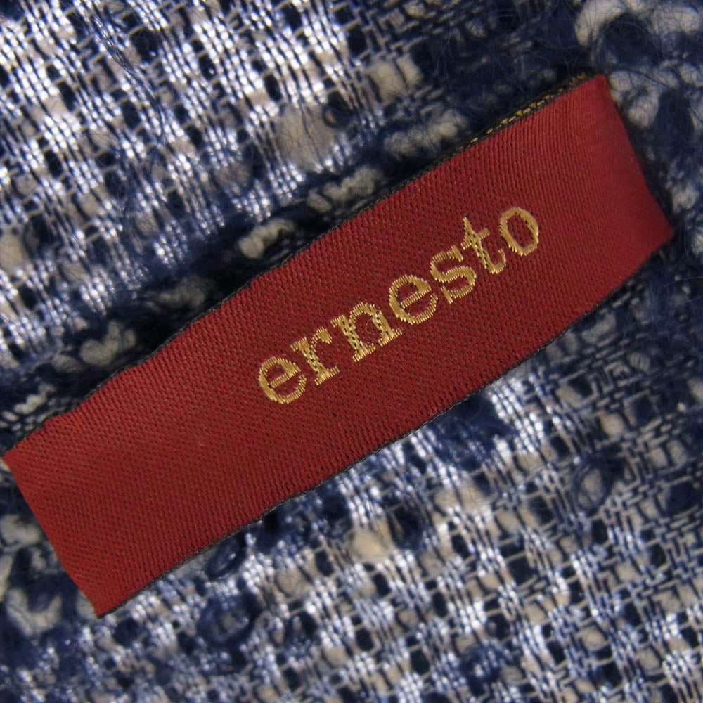 エルネスト CV251311 イタリア製 ブークレメランジ テーラード ジャケット ネイビー系 46【中古】