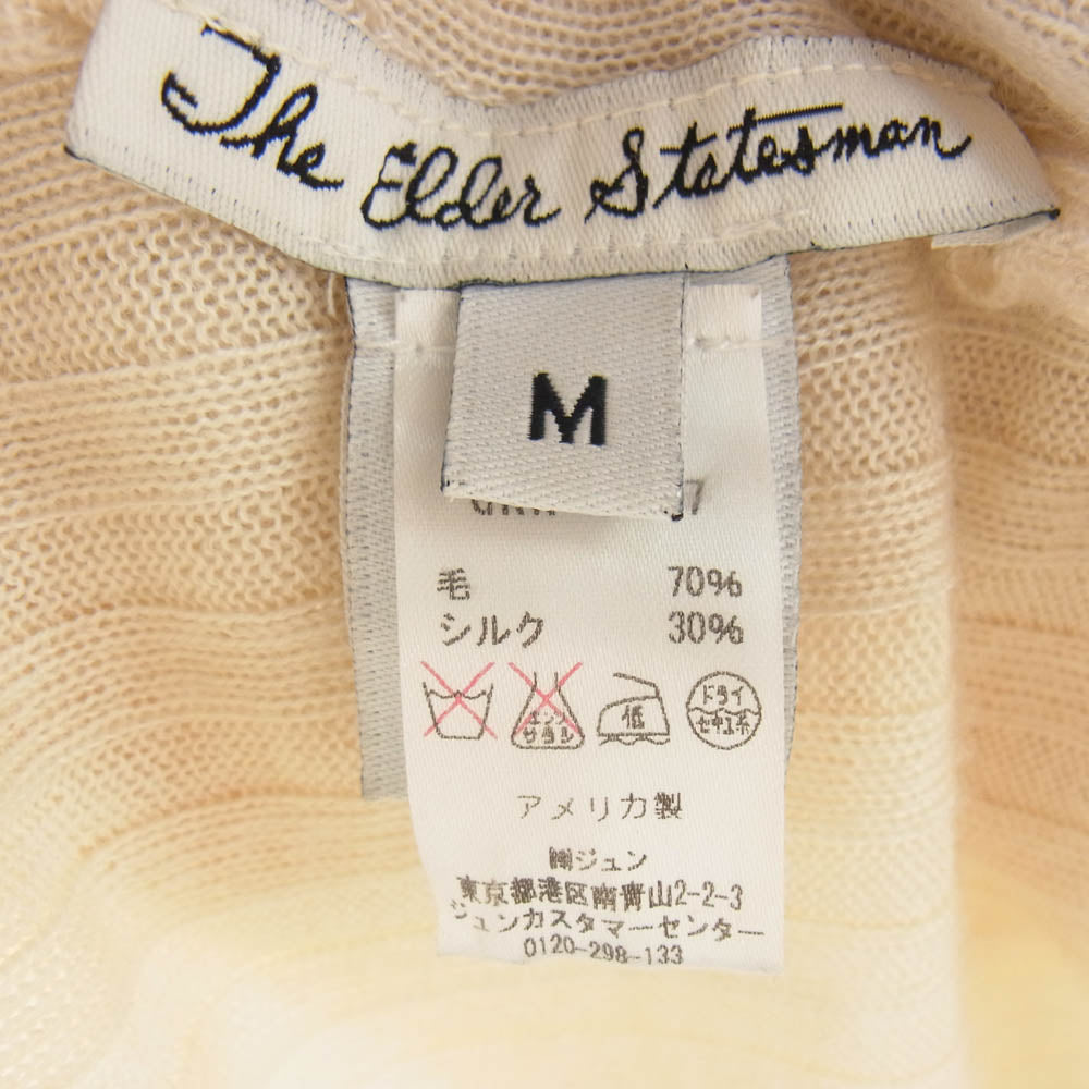 THE ELDER STATESMAN エルダー ステイツマン GKK-1407 シルク混 ニット カーディガン ベージュ系 M【中古】