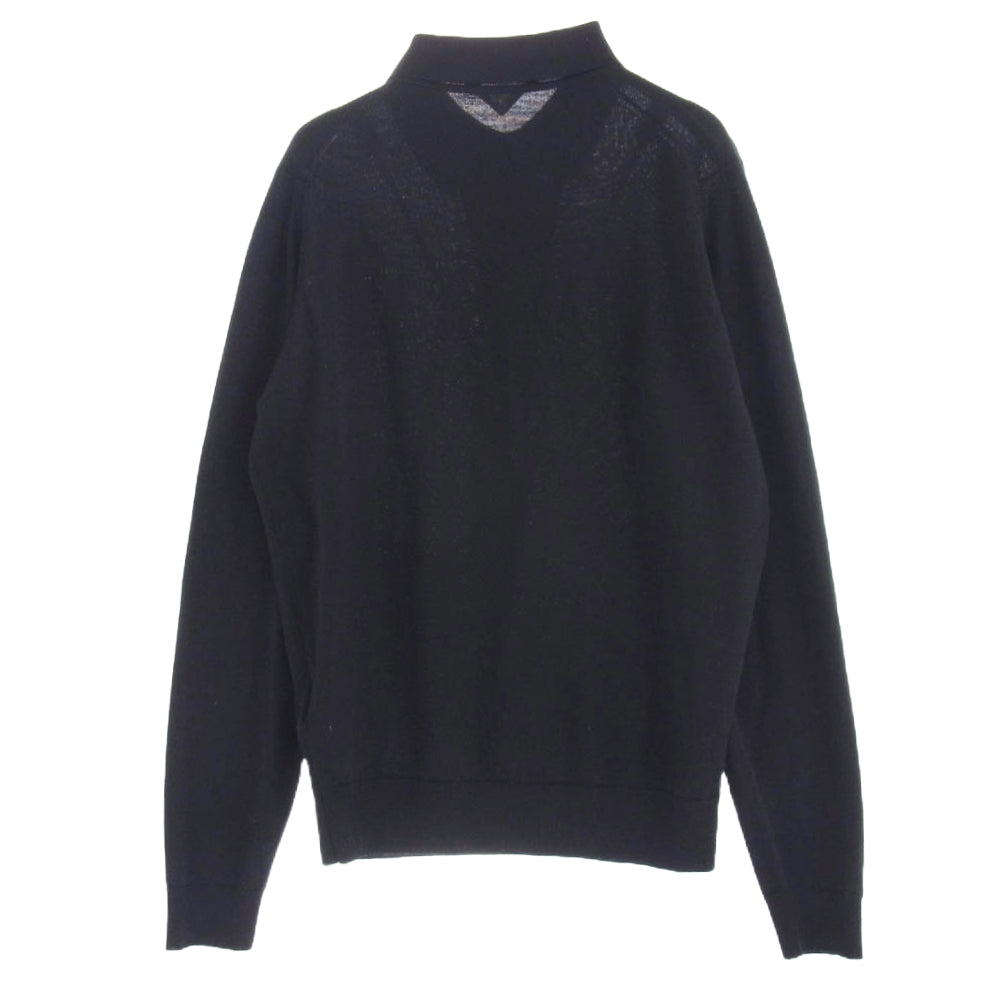 JOHN SMEDLEY ジョンスメドレー BEAMS F 別注 ウール 長袖 ポロシャツ ブラック系 S【中古】