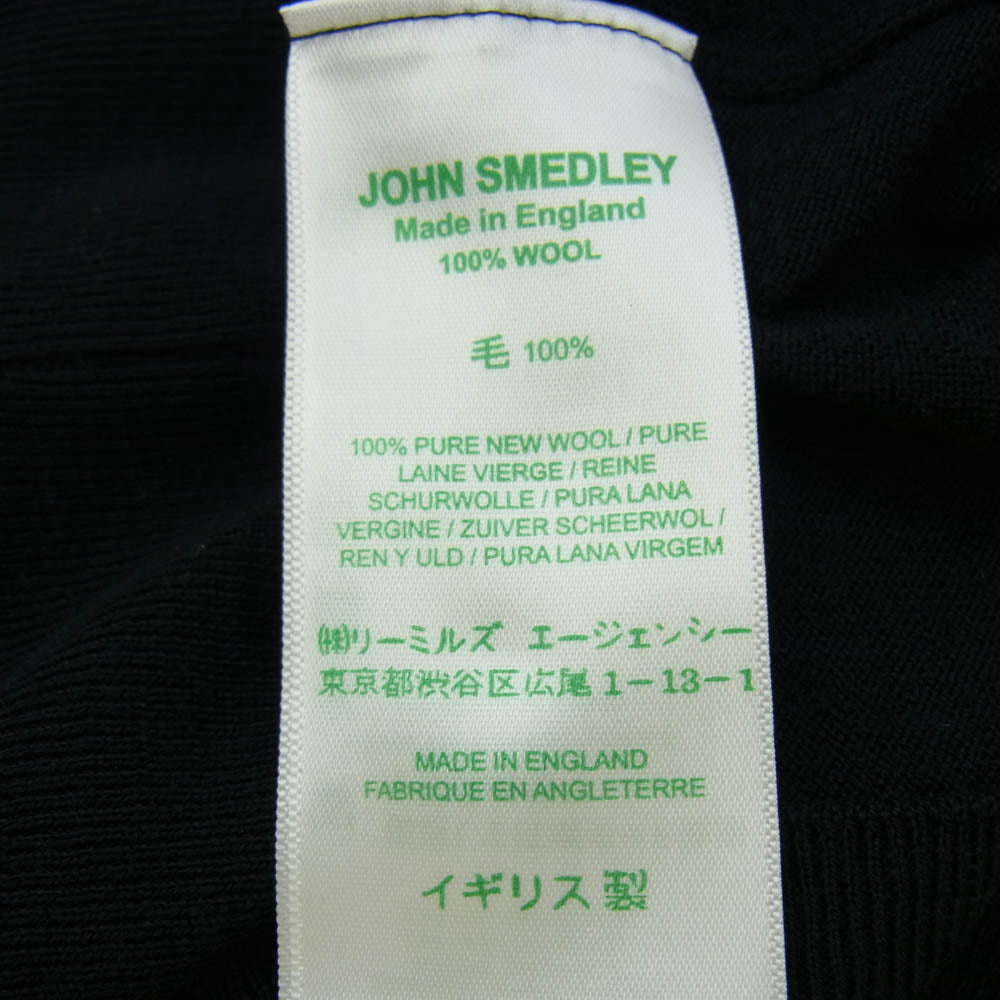 JOHN SMEDLEY ジョンスメドレー BEAMS F 別注 ウール 長袖 ポロシャツ ブラック系 S【中古】
