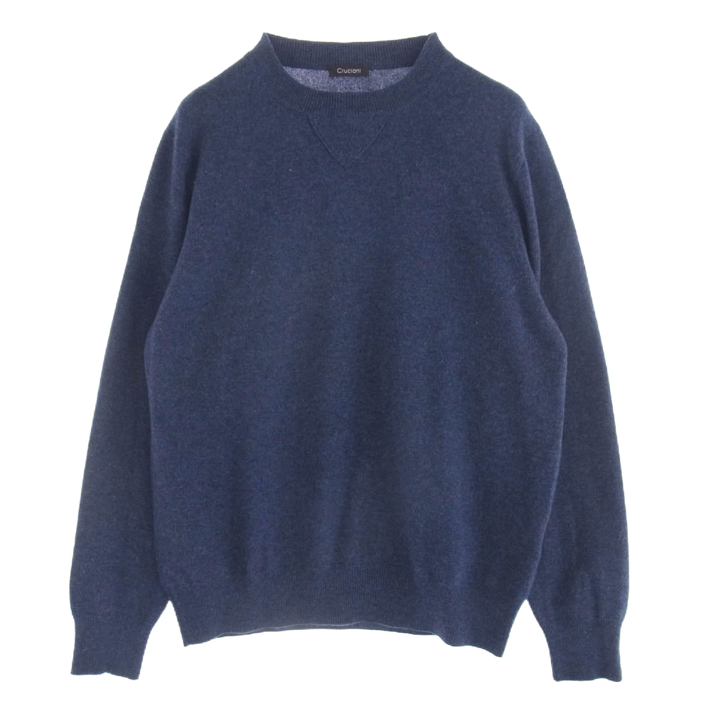 CRUCIANI クルチアーニ イタリア製 クルーネック カシミヤ ニット ネイビー系 46【中古】