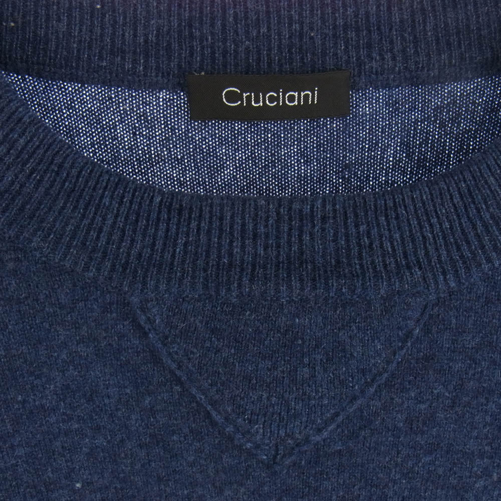 CRUCIANI クルチアーニ イタリア製 クルーネック カシミヤ ニット ネイビー系 46【中古】