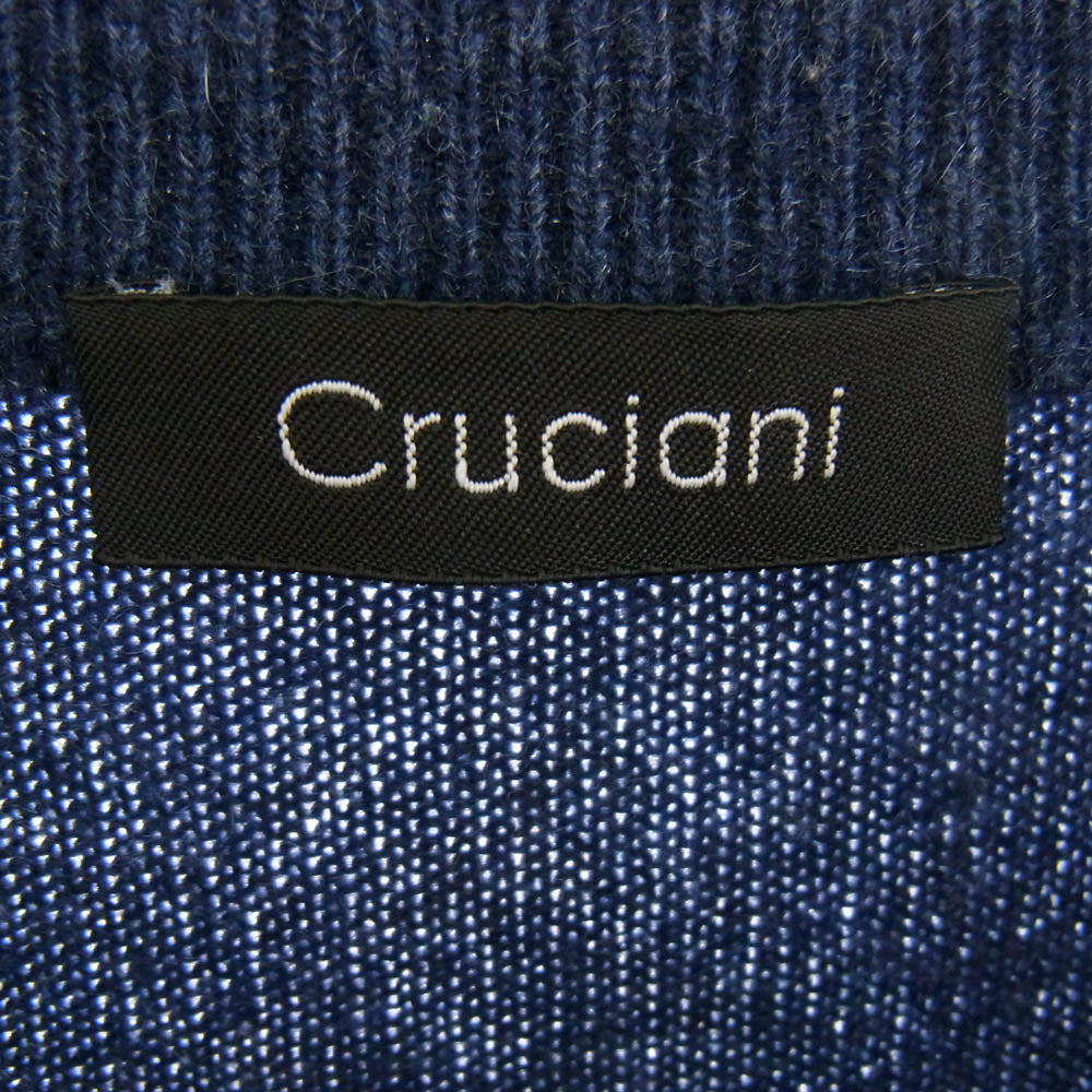 CRUCIANI クルチアーニ イタリア製 クルーネック カシミヤ ニット ネイビー系 46【中古】