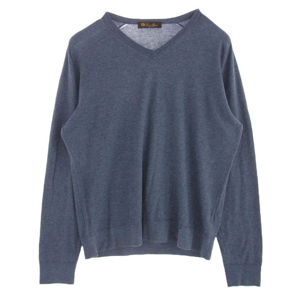 Loro Piana ロロピアーナ カシミヤ Vネック ニット ブルー系 46【中古】
