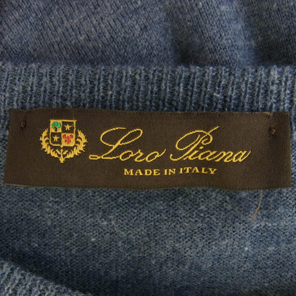 Loro Piana ロロピアーナ カシミヤ Vネック ニット ブルー系 46【中古】