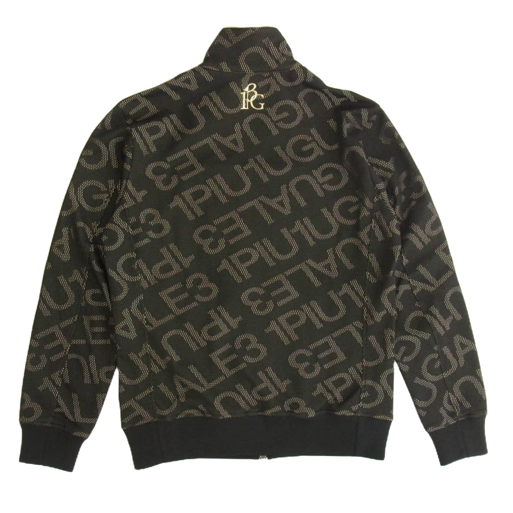 1piu1uguale3 ウノピュウノウグァーレトレ GRB075 POE403 GRP091 GOLF ゴルフ DIAGONAL LOGO JERSEY JACKET TRACK PANTS 折り鶴ロゴ ダイアゴナルロゴ ジャージー トラックジャケット トラックパンツ ブラック系 Ⅳ【中古】