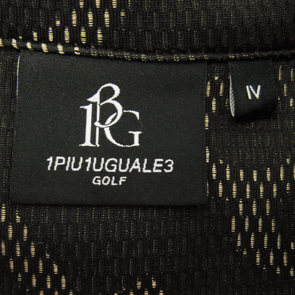 1piu1uguale3 ウノピュウノウグァーレトレ GRB075 POE403 GRP091 GOLF ゴルフ DIAGONAL LOGO JERSEY JACKET TRACK PANTS 折り鶴ロゴ ダイアゴナルロゴ ジャージー トラックジャケット トラックパンツ ブラック系 Ⅳ【中古】