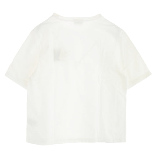 HERMES エルメス ハローミスター ファリエール レザーパッチ Tシャツ カットソー クルーネック ホワイト系 L【中古】
