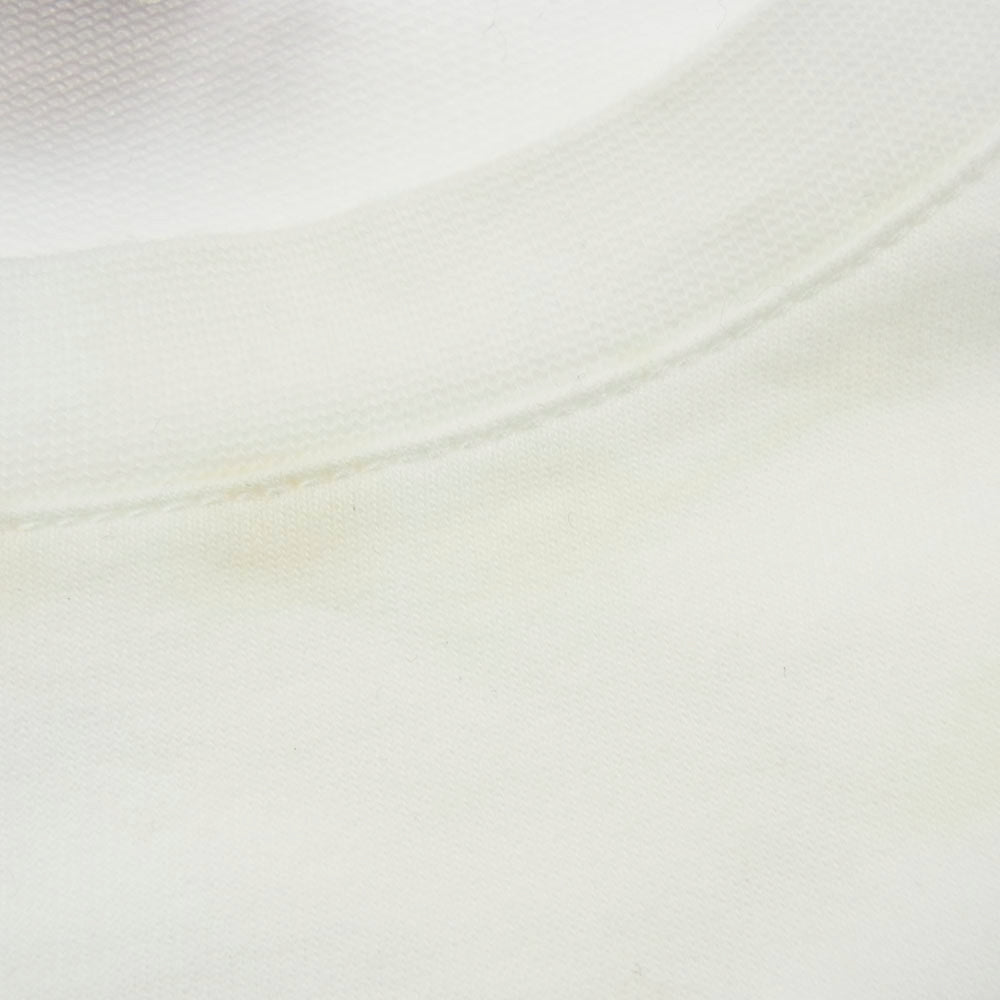 HERMES エルメス ハローミスター ファリエール レザーパッチ Tシャツ カットソー クルーネック ホワイト系 L【中古】