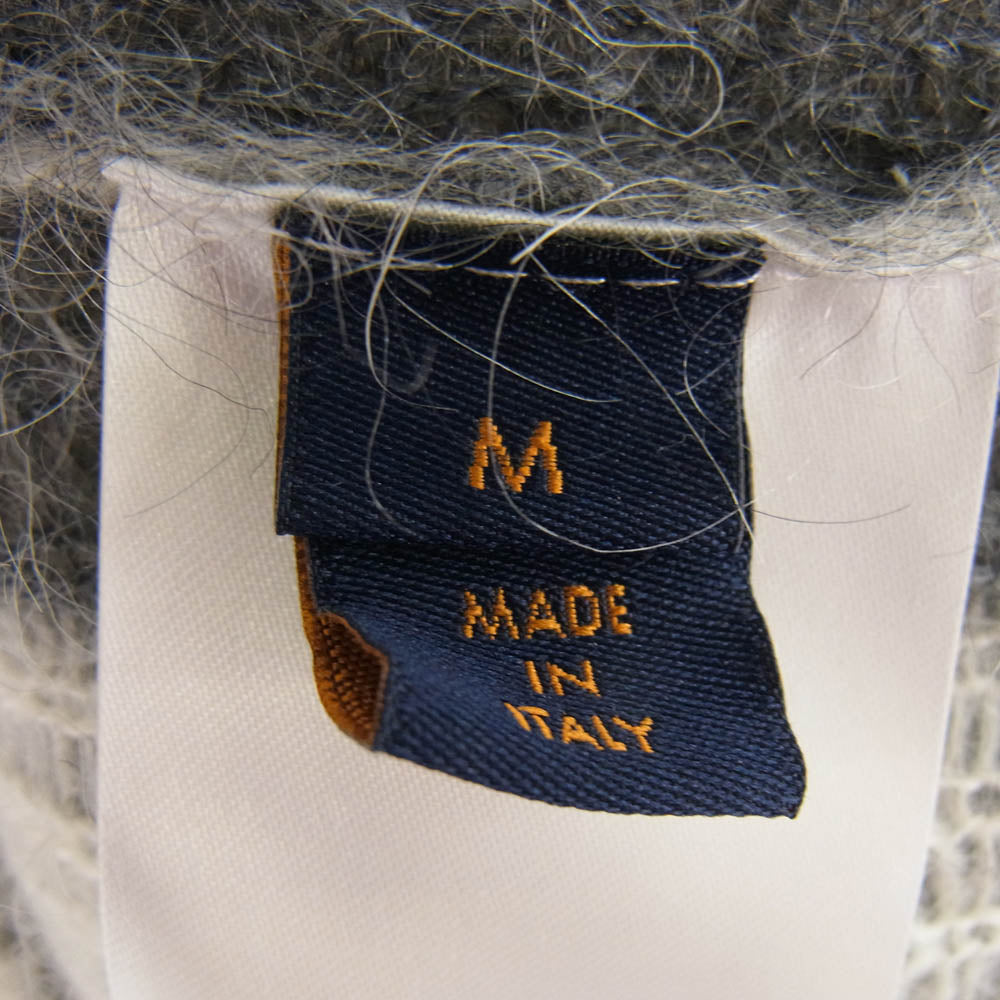 LOUIS VUITTON ルイ・ヴィトン 19AW RM192 RIS HHM98W 星条旗 モヘヤ混 クルーネック ニット セーター グレー系 オフホワイト系 M【中古】