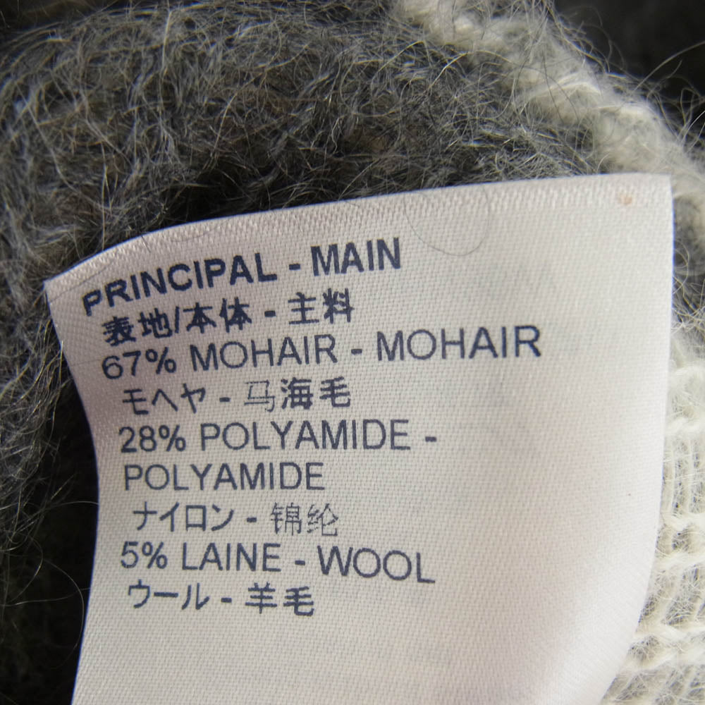 LOUIS VUITTON ルイ・ヴィトン 19AW RM192 RIS HHM98W 星条旗 モヘヤ混 クルーネック ニット セーター グレー系 オフホワイト系 M【中古】