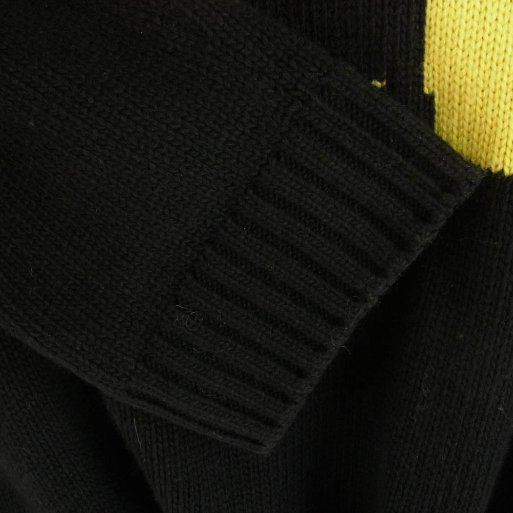 LOUIS VUITTON ルイ・ヴィトン 22SS RM221 YQL HMN86W LV インタルシア フットボール Vネック ニットセーター ブラック系 イエロー系 L【中古】
