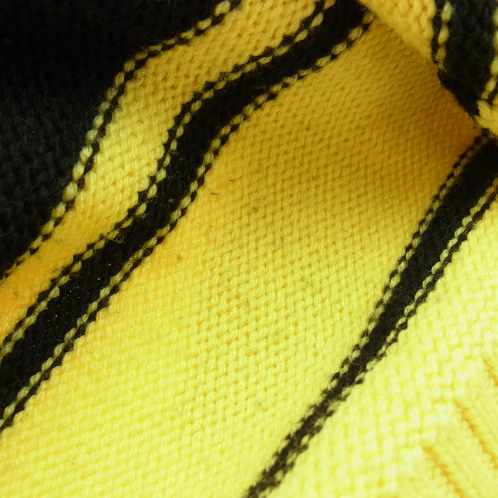 LOUIS VUITTON ルイ・ヴィトン 22SS RM221 YQL HMN86W LV インタルシア フットボール Vネック ニットセーター ブラック系 イエロー系 L【中古】