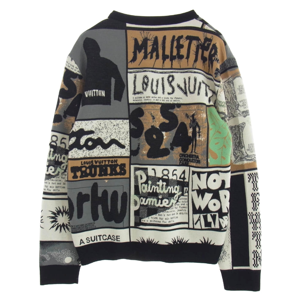 LOUIS VUITTON ルイ・ヴィトン 24SS RM241M CZU HQN32W ファンジン モチーフ マルチ ロゴ ニットセーター マルチカラー系 XL【中古】