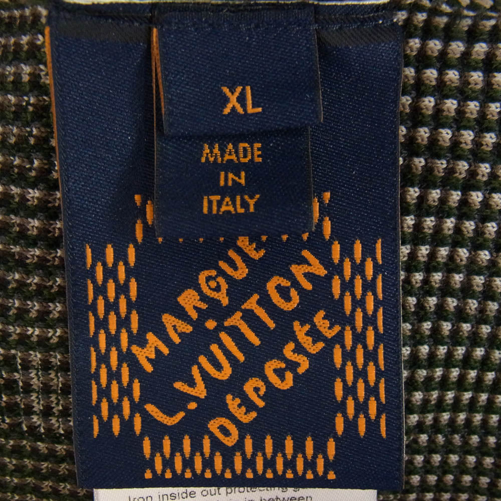 LOUIS VUITTON ルイ・ヴィトン 24SS RM241 AUR HQN72W ダモフラージュ コットン ジャガード クルーネック ニット セーター モスグリーン系 マルチカラー系 XL【中古】